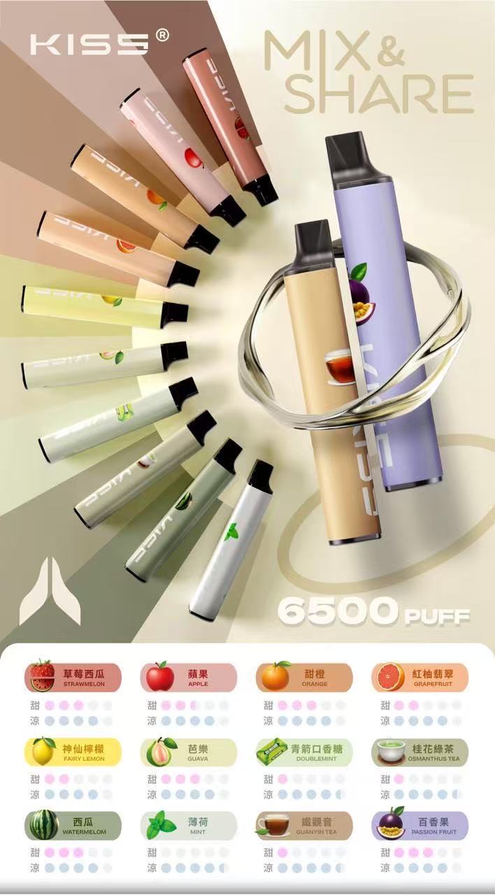 KISS一次性電子煙 6500口 kiss5 鎧斯5號拋棄式二合一磁吸款