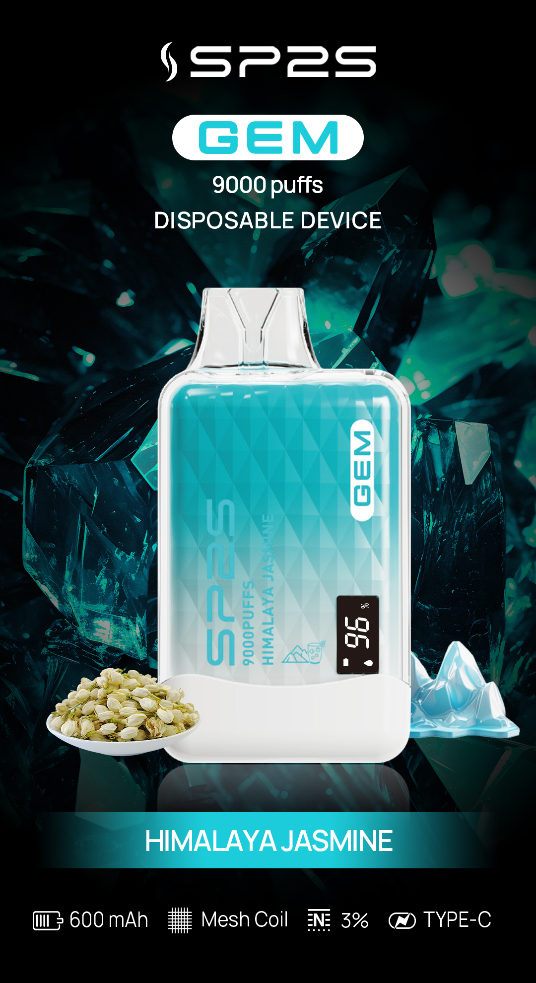 新品上市 思博瑞Sp2s GEM 9000口一次性電子煙 拋棄式煙彈:圖片 4